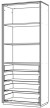  Шкаф высокий со стеклом мат., 4 ящ., обвязка BT, фасады BT / NZ-0312.BT.BT /  824х450х1976, обвязка BT, фасады BT, стекло матовое GLM - 1