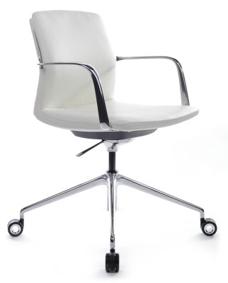 Кресло для персонала Riva Design Chair Plaza-M FK004-В12 белая кожа